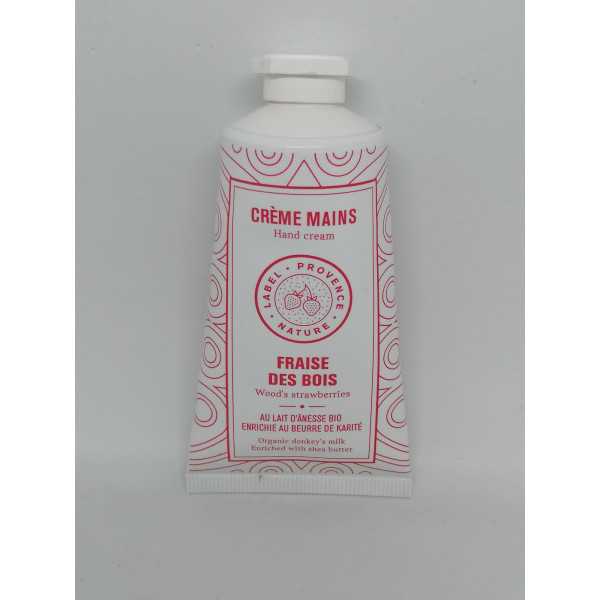 Crème mains au lait d'ânesse bio fraise des bois